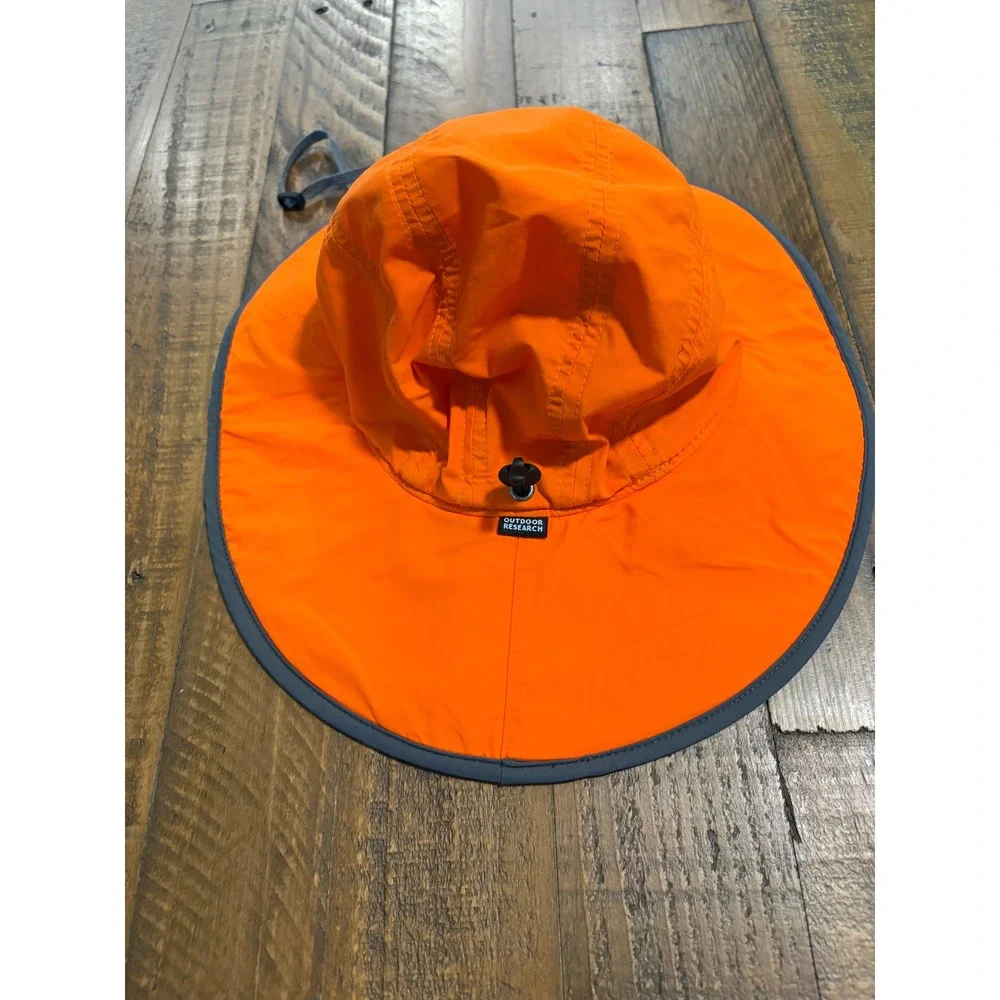 Outdoor Research Kids Rambler Sun Hat Orange Grey Adjustable Sun Protection M